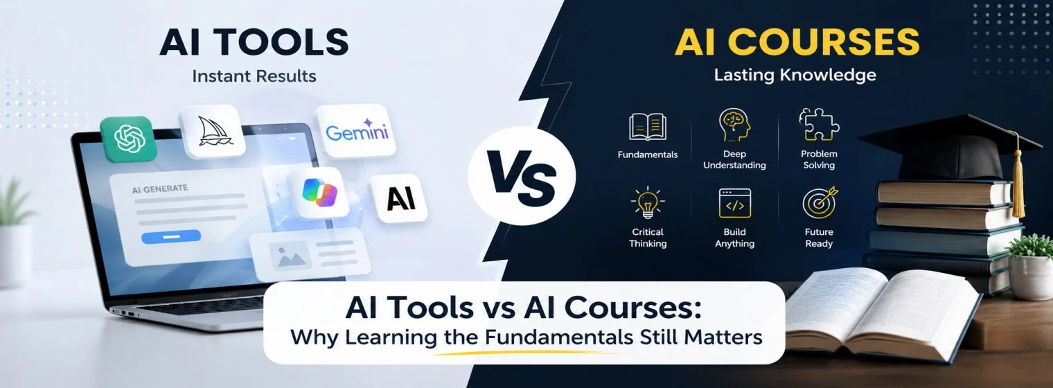 AI Tools vs AI Courses: Why Learning the Fundamentals Still Matters